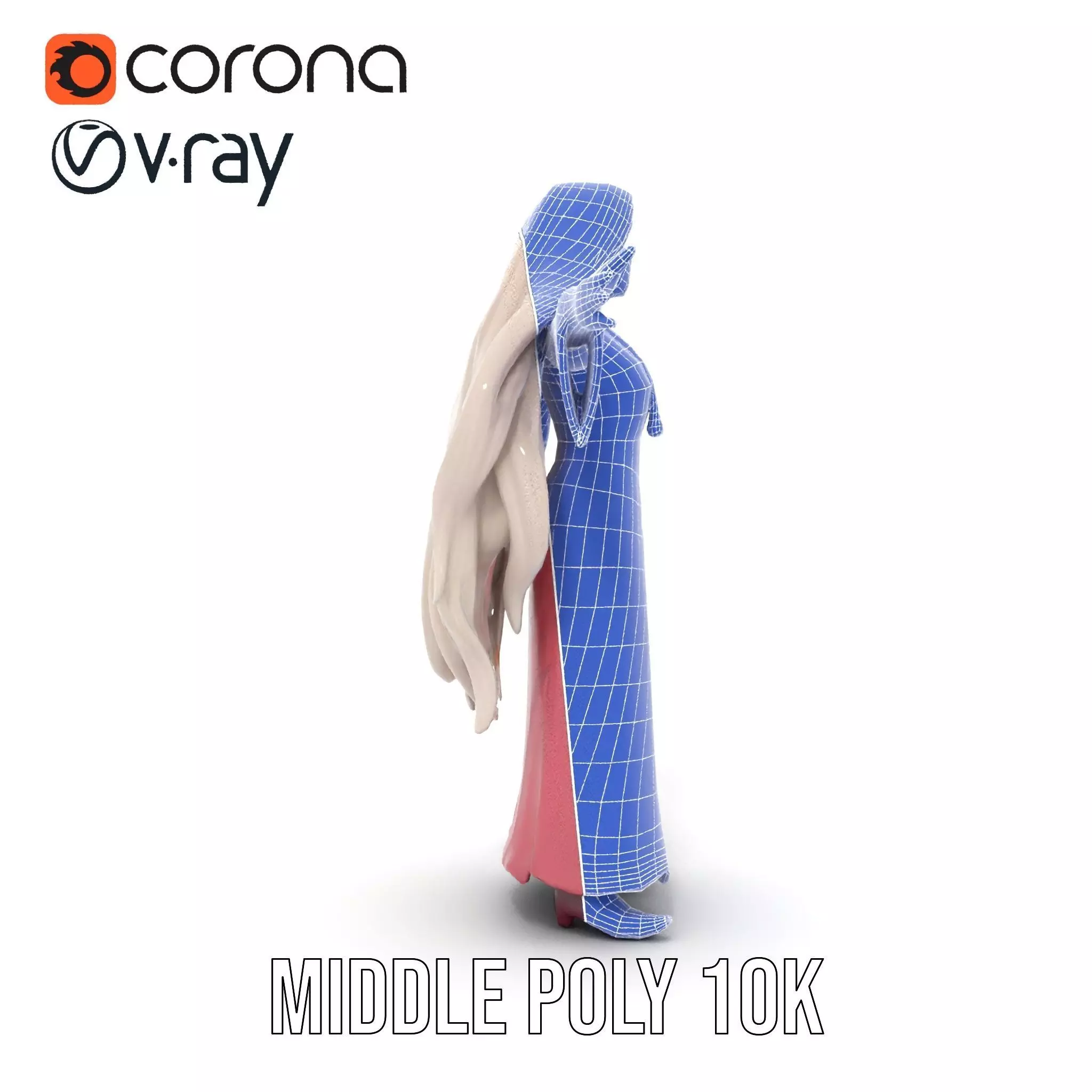 Elegant Princess Gown model pack Low-poly 3D model_19