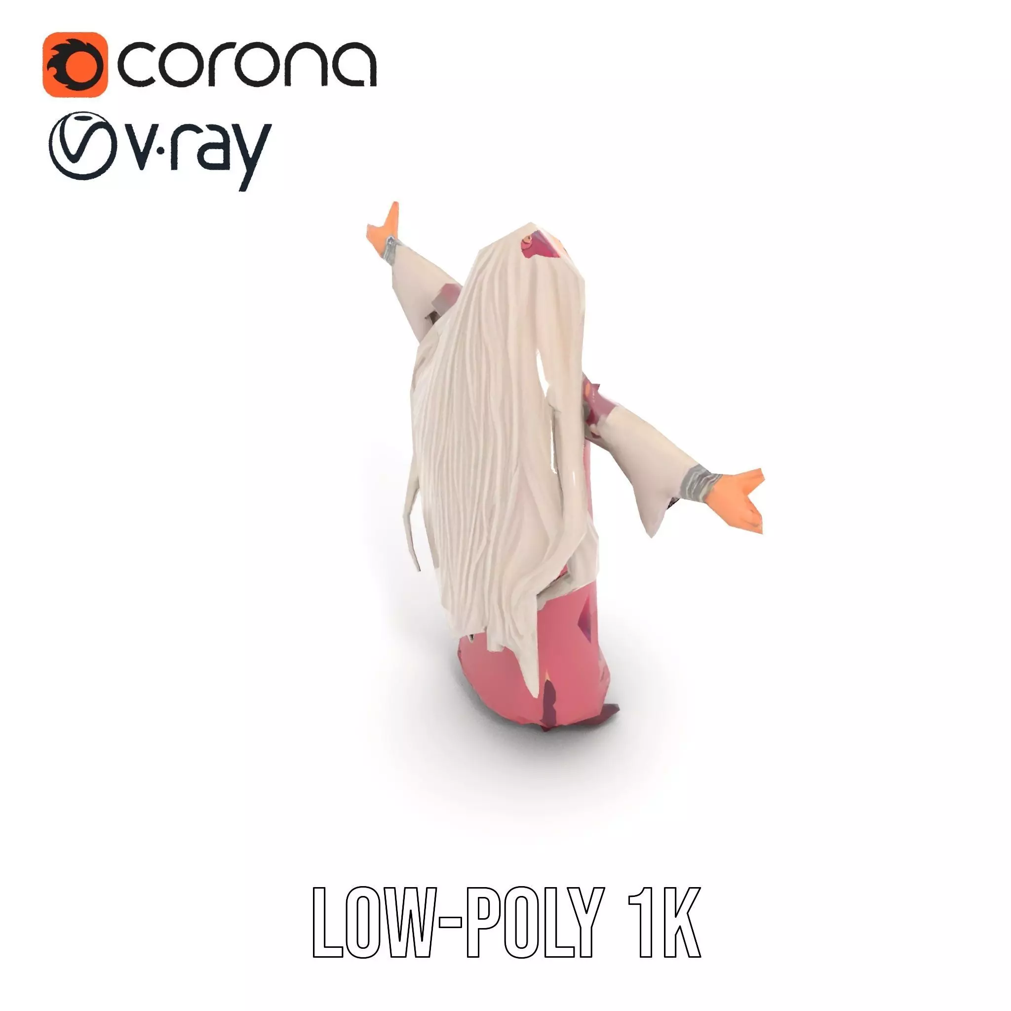 Elegant Princess Gown model pack Low-poly 3D model_10