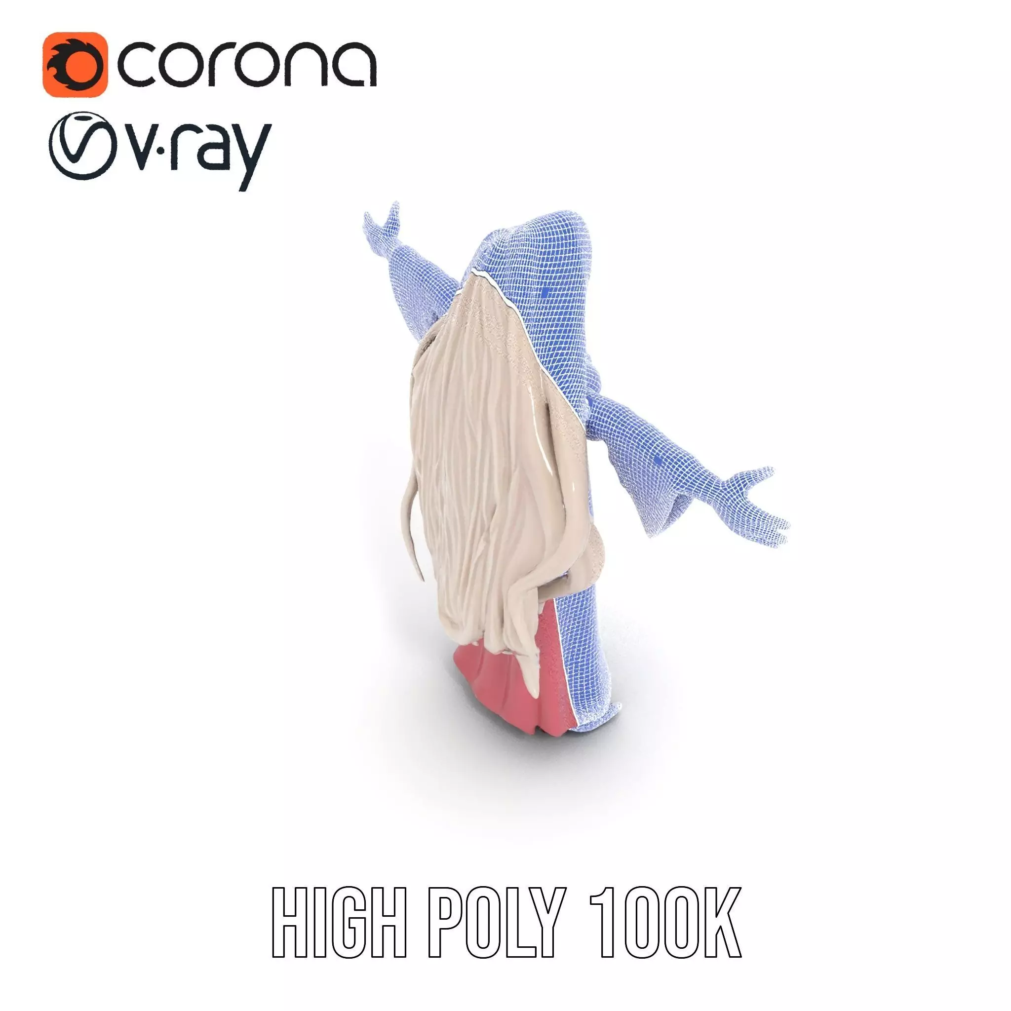 Elegant Princess Gown model pack Low-poly 3D model_34