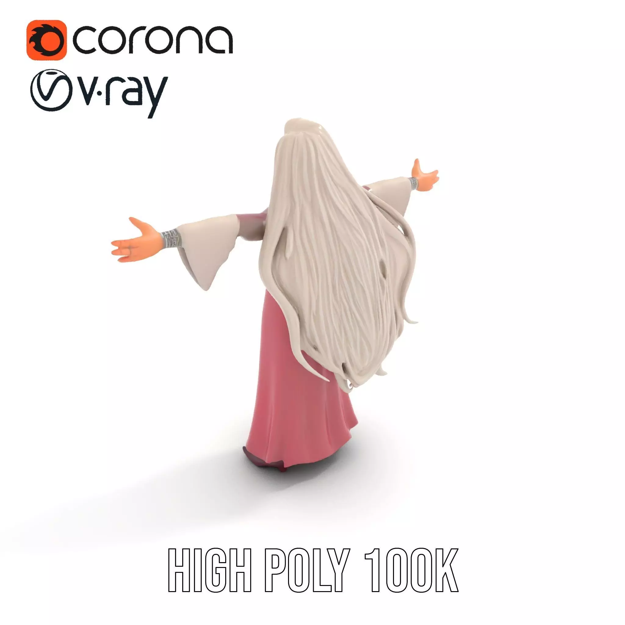 Elegant Princess Gown model pack Low-poly 3D model_24