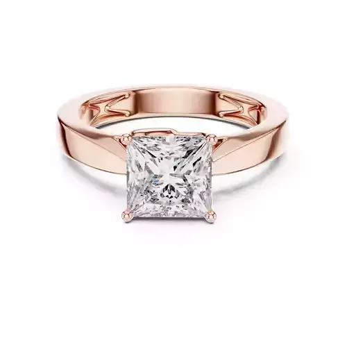 Solitaire Princess Cut Diamond Engagement Ring 3DM STL Video