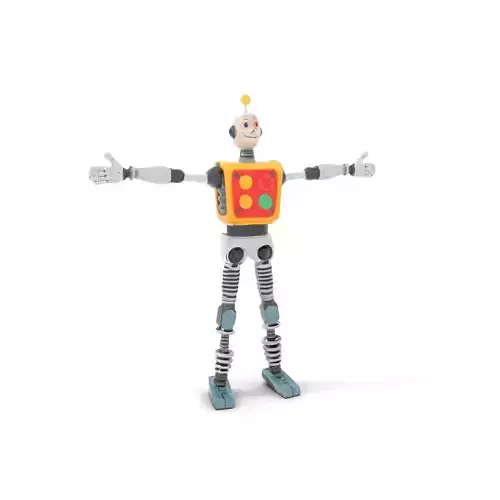 Colorful Robot Buddy model pack Low-poly 3D model