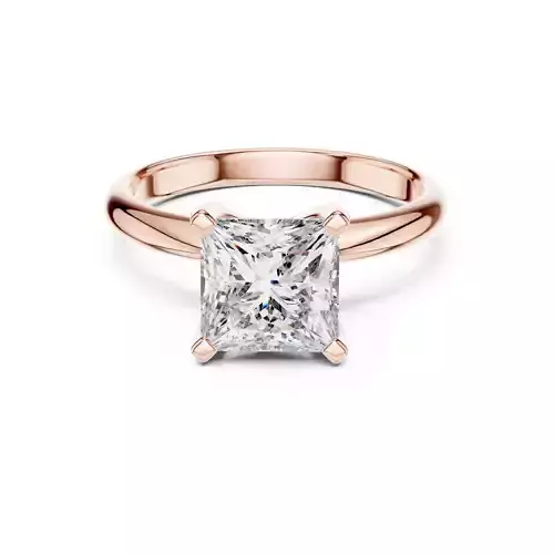 Solitaire 7mm Princess Cut Diamond Engagement Ring 3DM STL Video