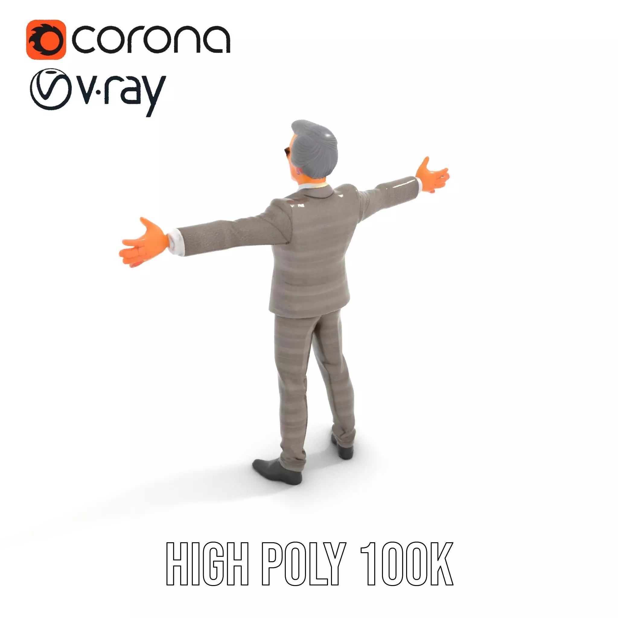 Stylish Businessman Suit model pack Low-poly 3D model_19