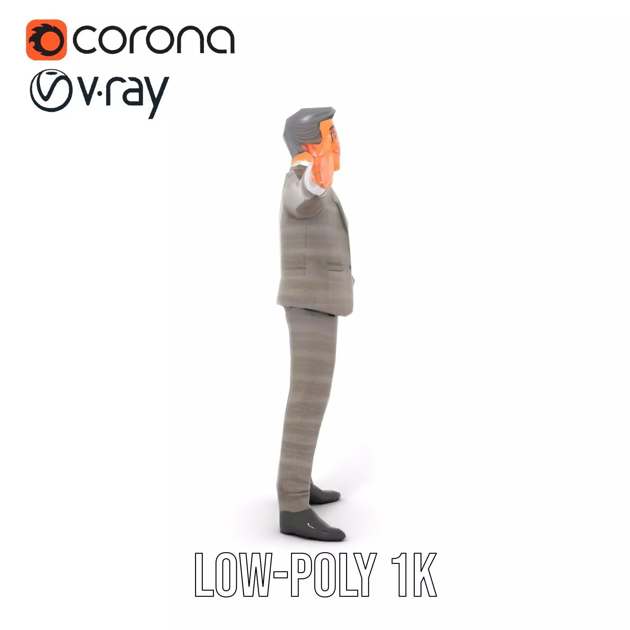 Stylish Businessman Suit model pack Low-poly 3D model_8