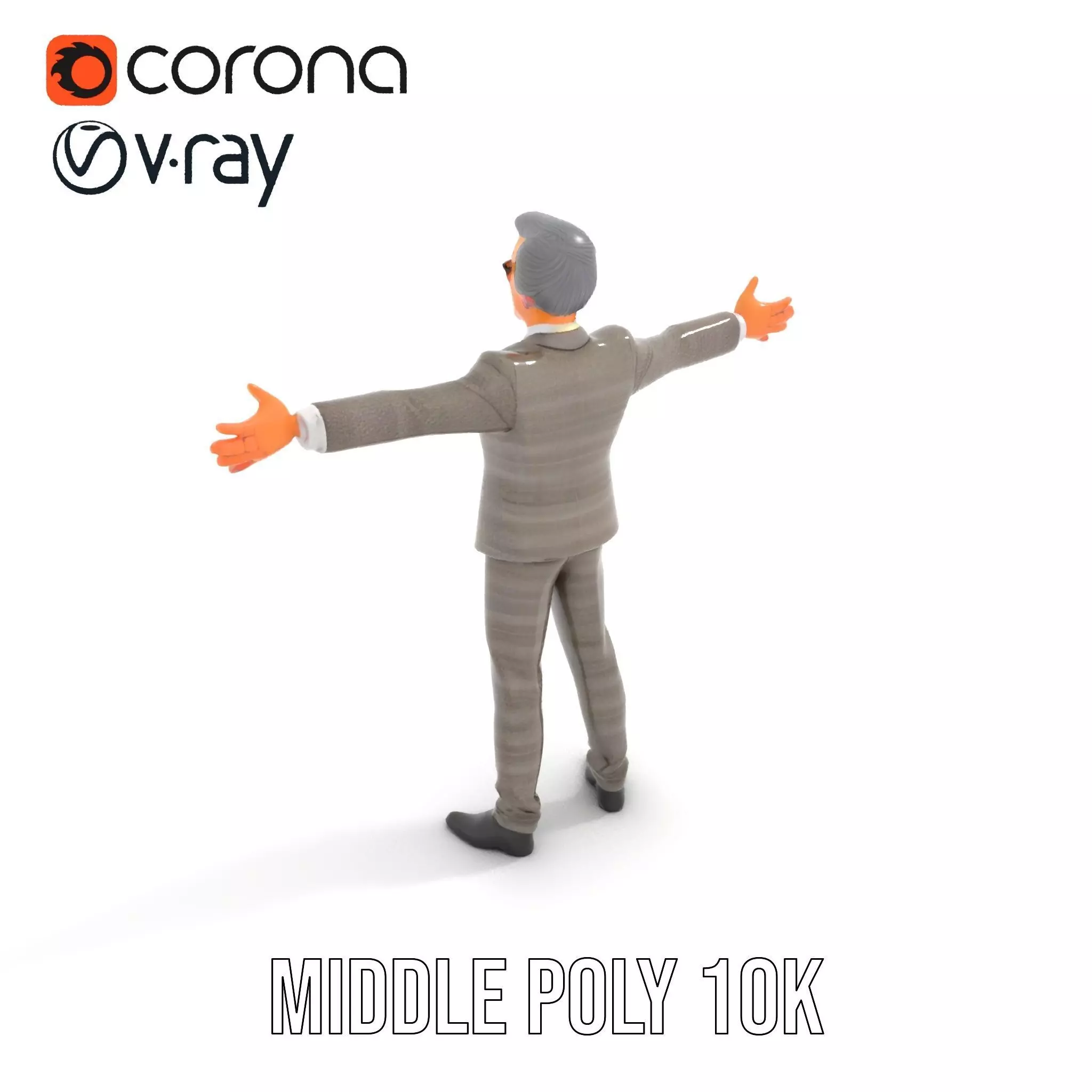 Stylish Businessman Suit model pack Low-poly 3D model_7