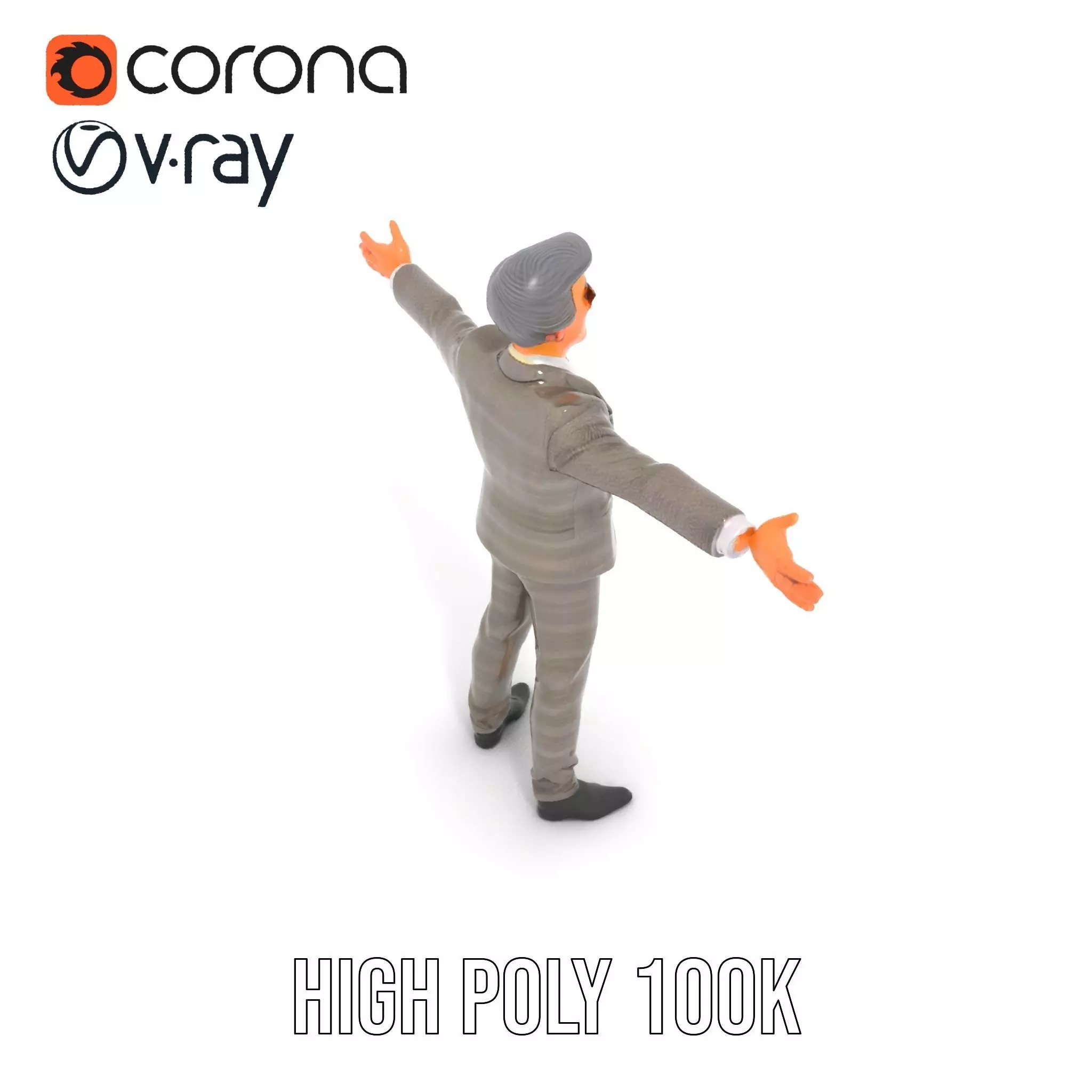 Stylish Businessman Suit model pack Low-poly 3D model_16