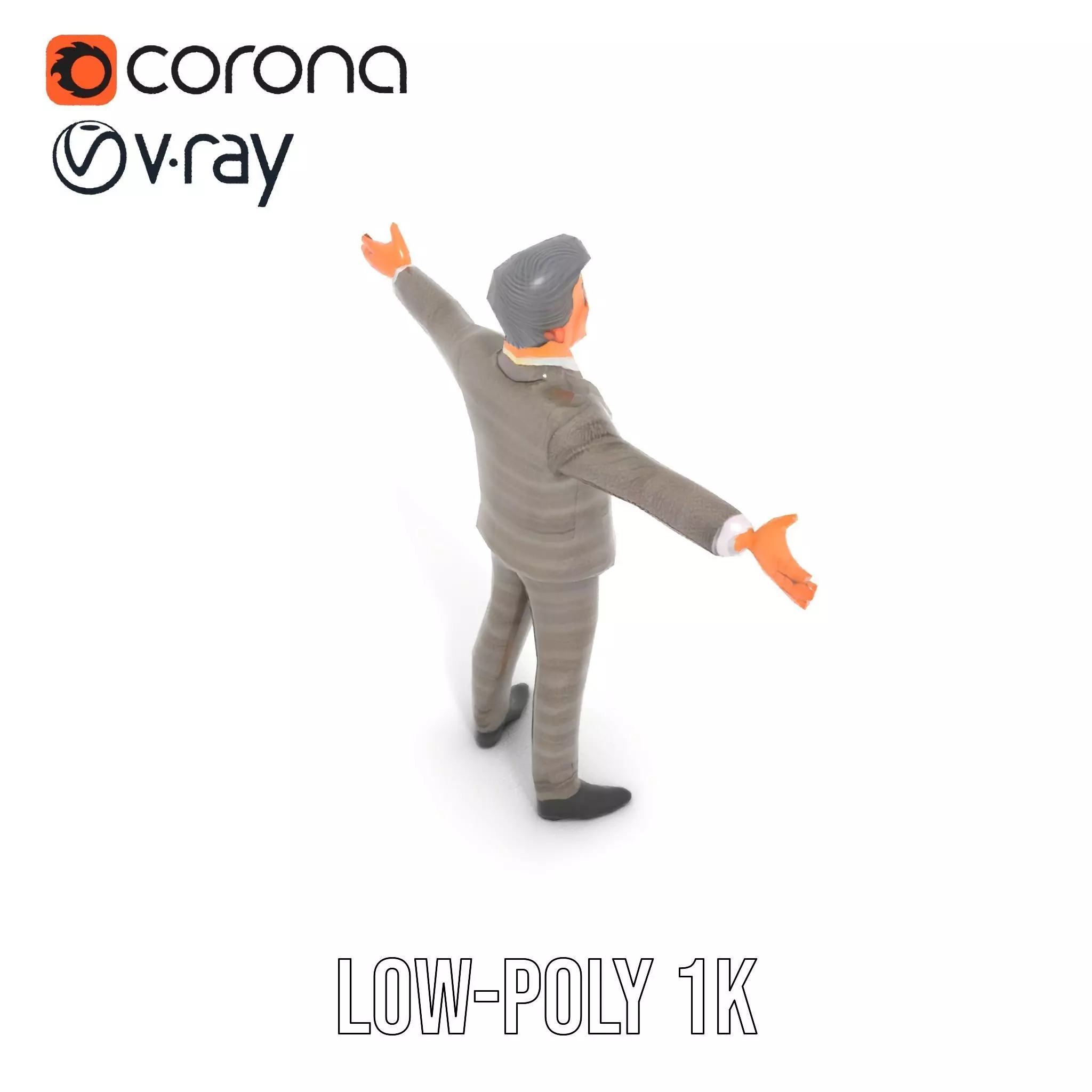 Stylish Businessman Suit model pack Low-poly 3D model_18