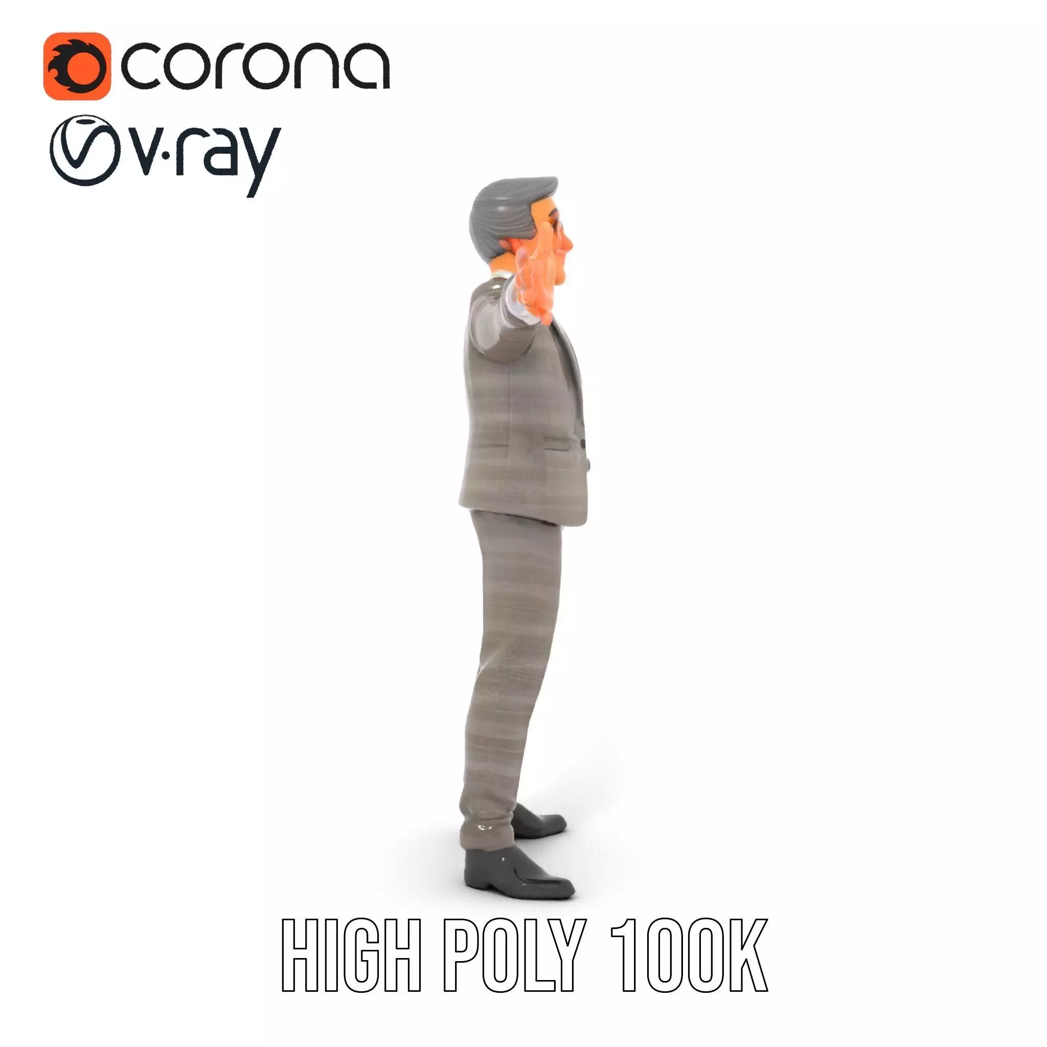 Stylish Businessman Suit model pack Low-poly 3D model_30