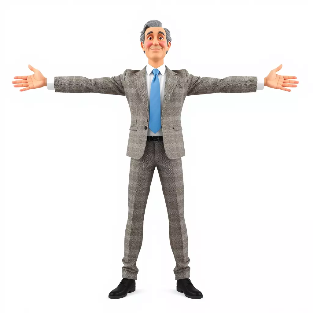 Stylish Businessman Suit model pack Low-poly 3D model_3