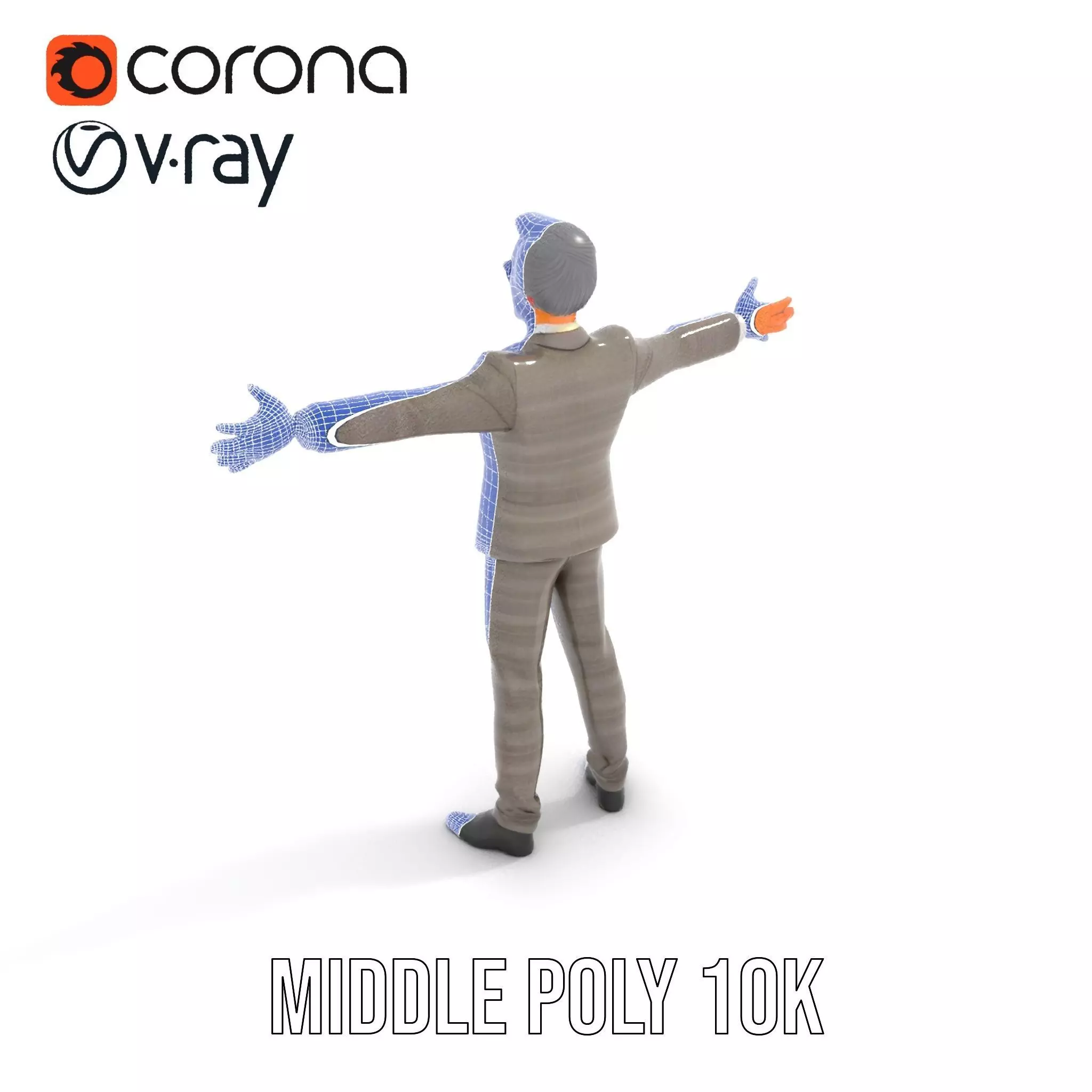 Stylish Businessman Suit model pack Low-poly 3D model_25