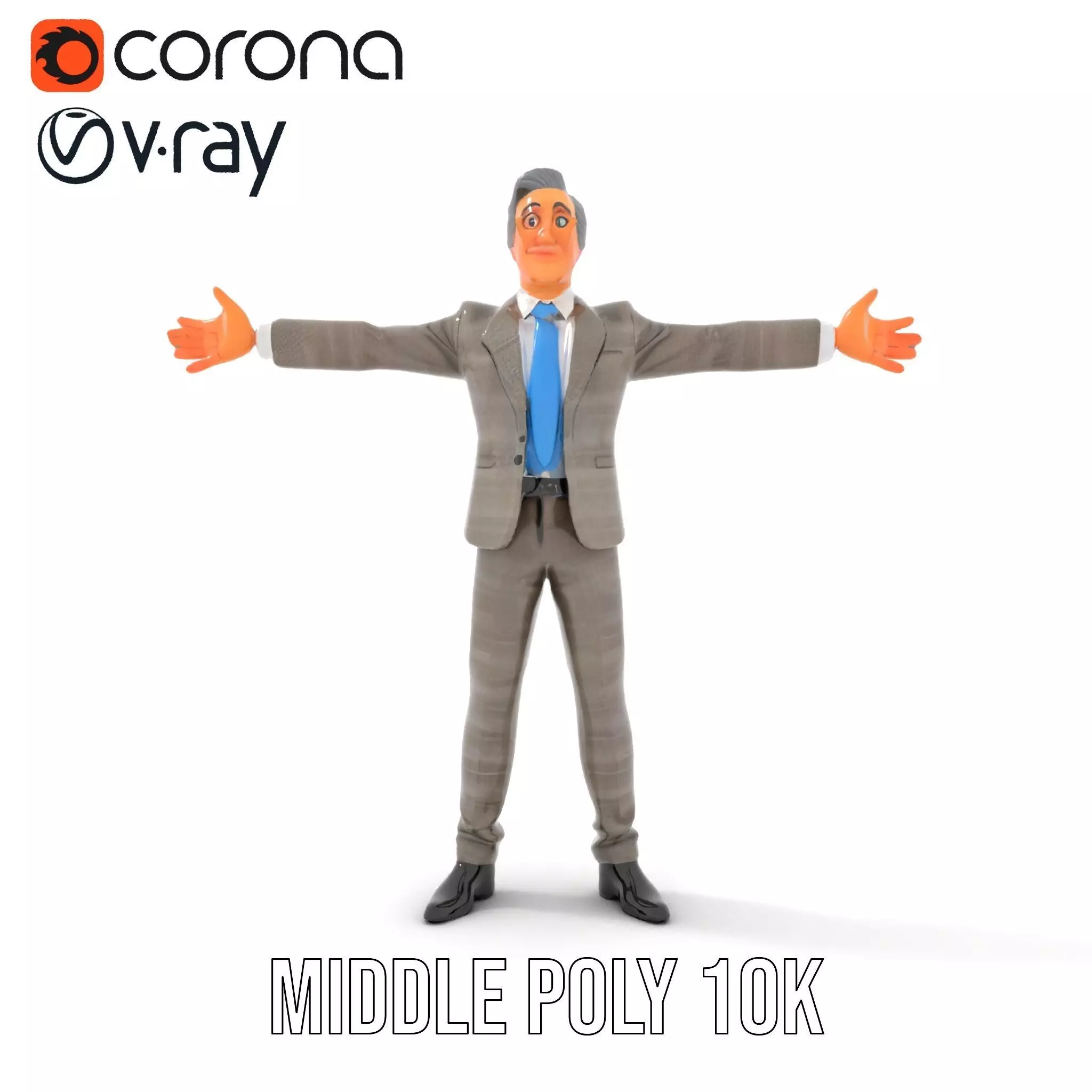 Stylish Businessman Suit model pack Low-poly 3D model_12