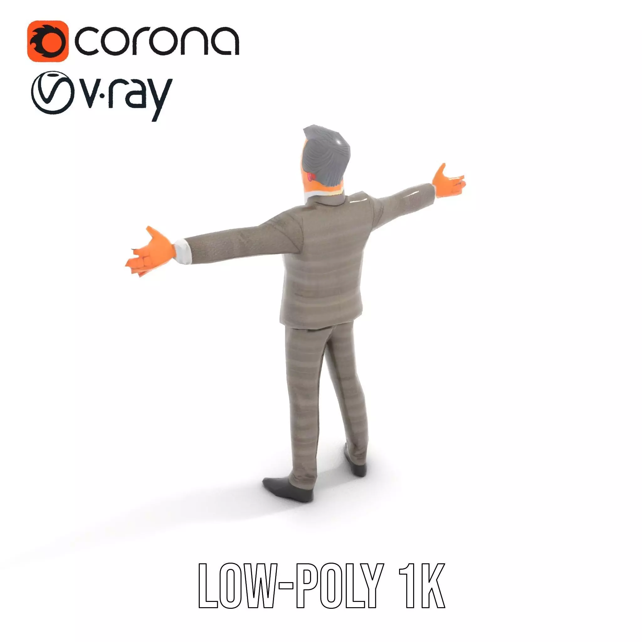 Stylish Businessman Suit model pack Low-poly 3D model_10