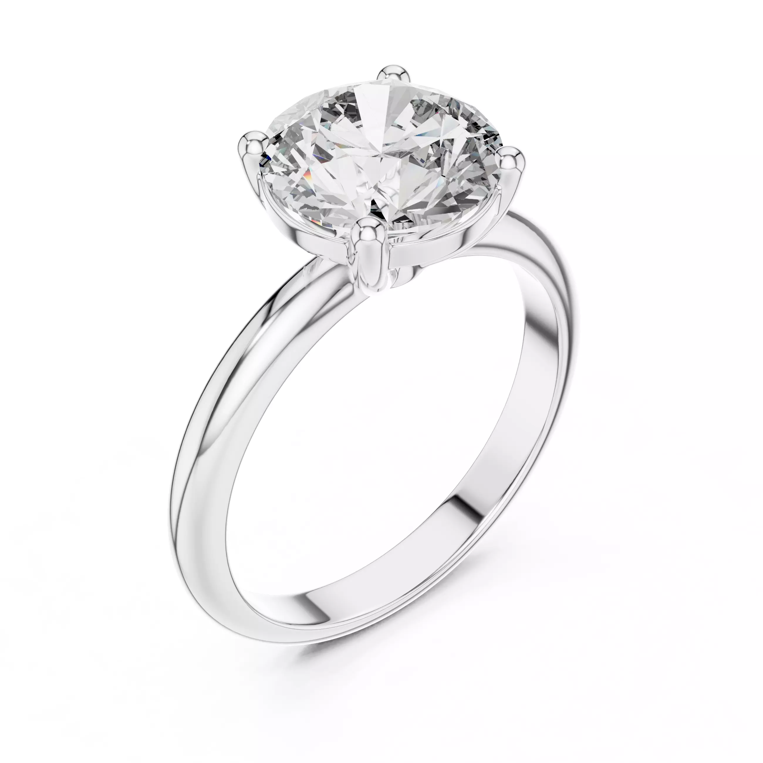 Solitaire Round Diamond Engagement Wedding Ring 3DM STL Video 3D print model_10