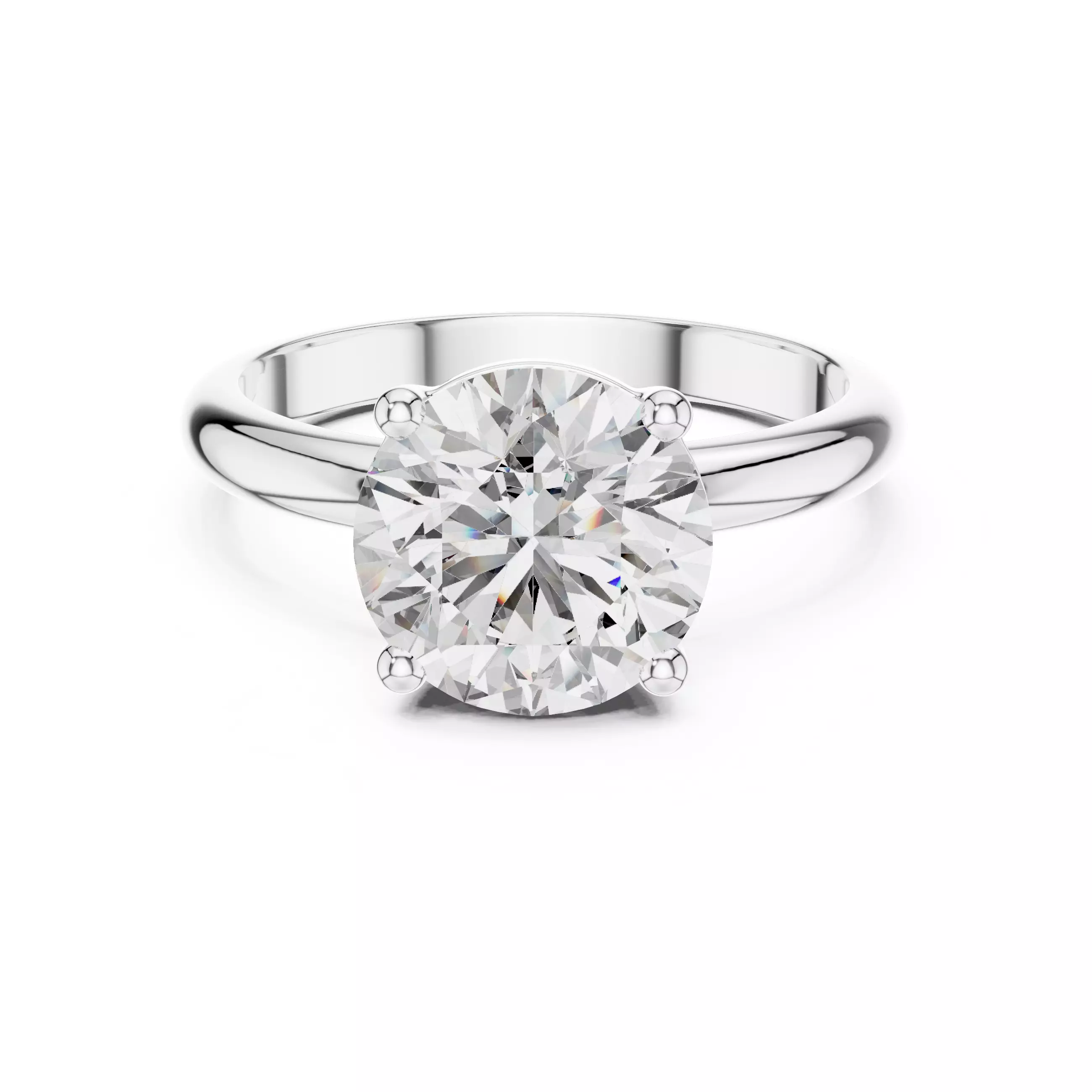 Solitaire Round Diamond Engagement Wedding Ring 3DM STL Video 3D print model_2