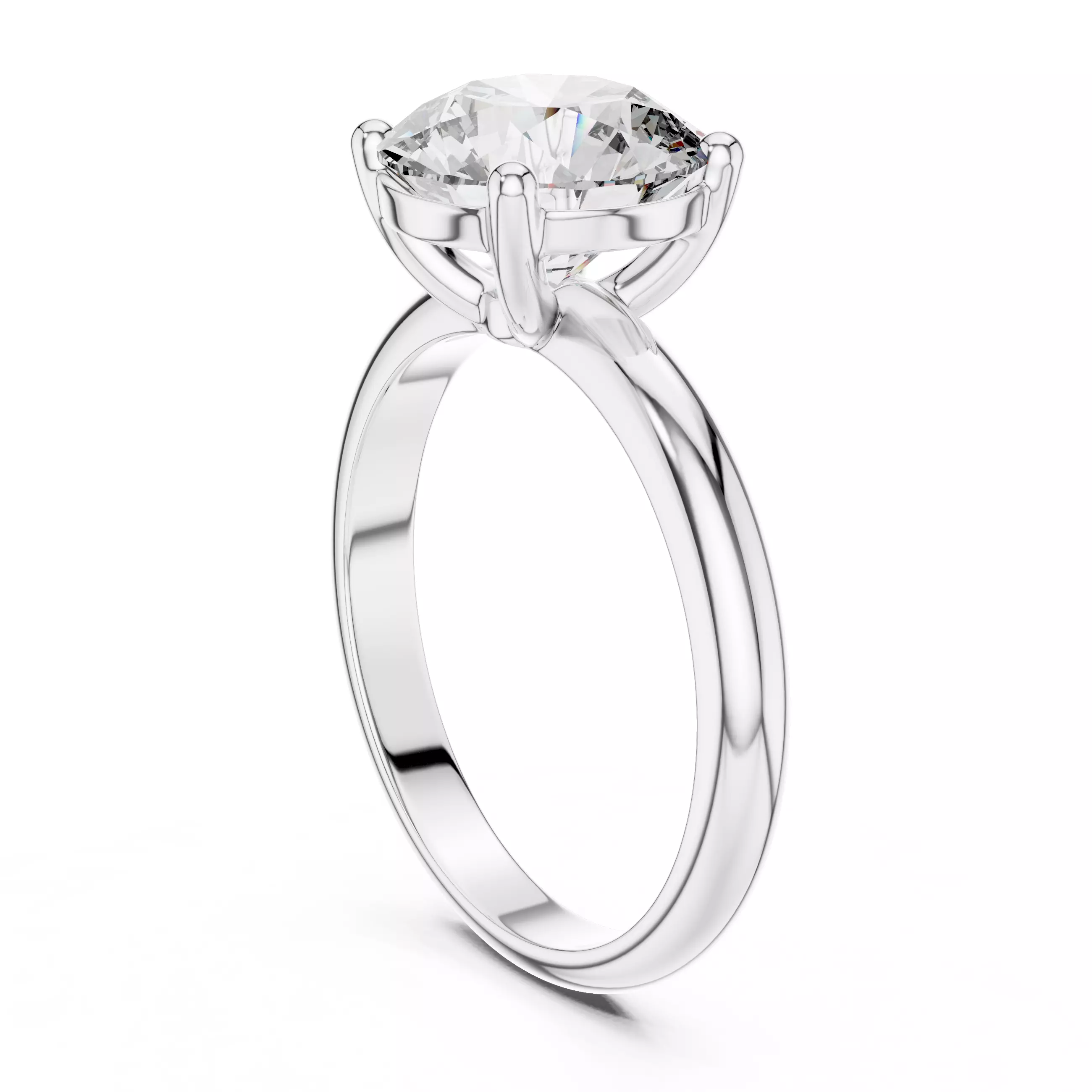 Solitaire Round Diamond Engagement Wedding Ring 3DM STL Video 3D print model_9