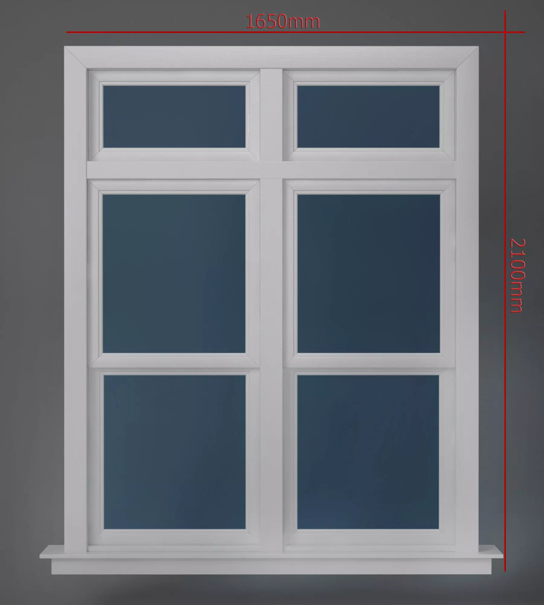Transom over two operating window 3D model_0