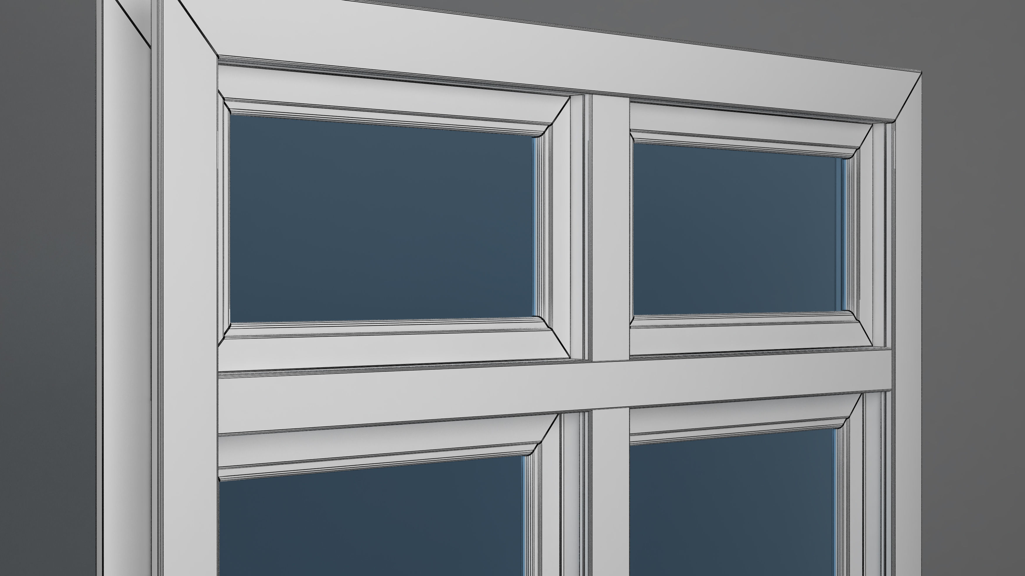 Transom over two operating window 3D model_5