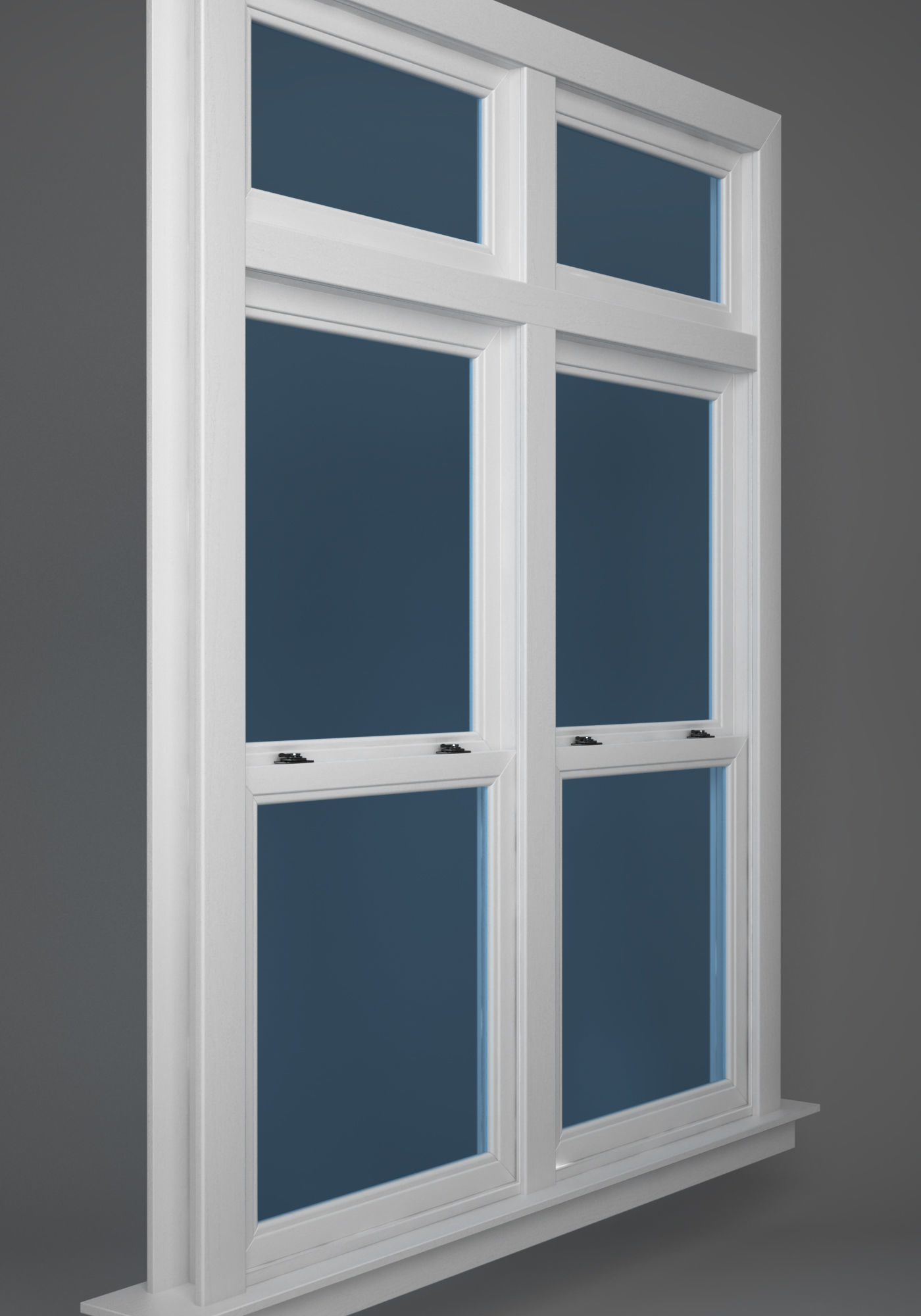 Transom over two operating window 3D model_2
