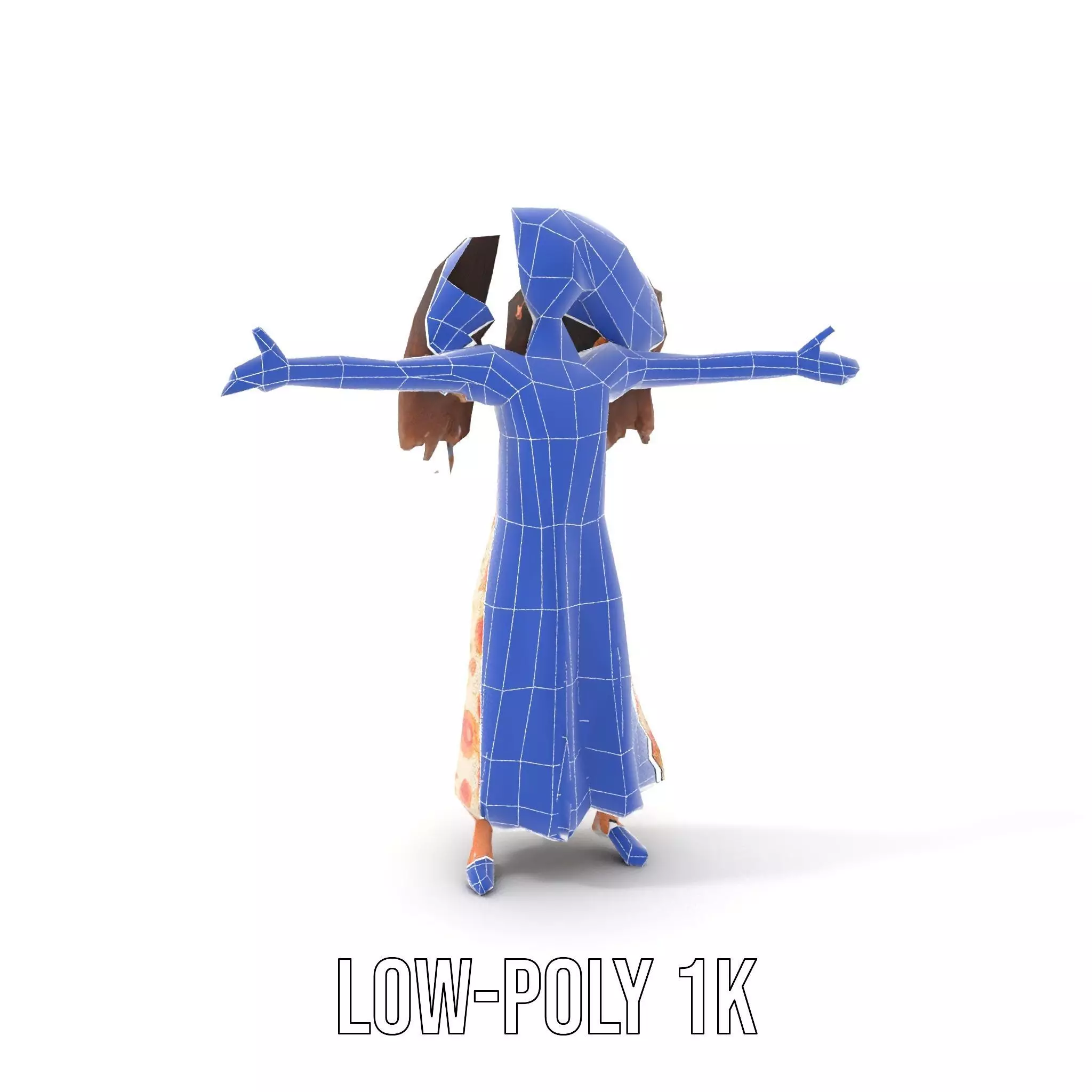 Curly Floral Dress model pack Low-poly 3D model_23