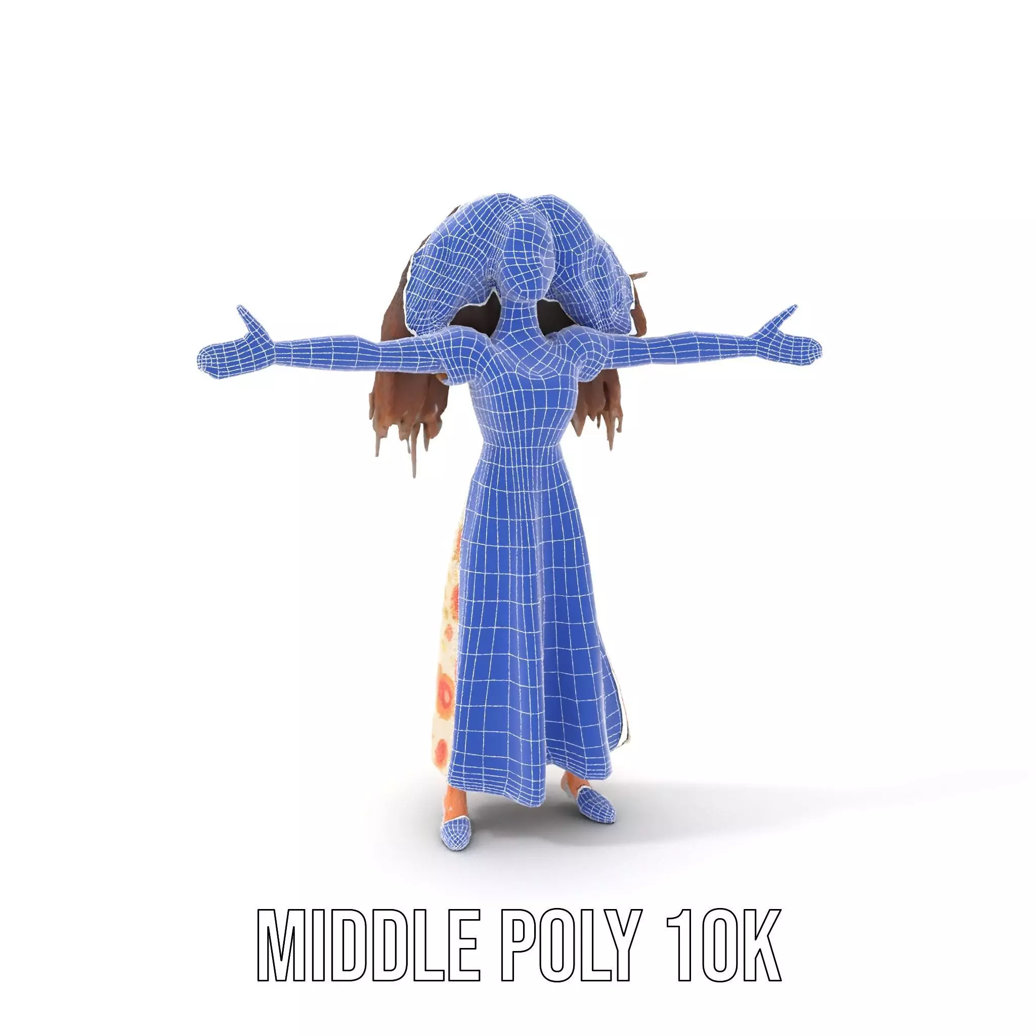 Curly Floral Dress model pack Low-poly 3D model_17