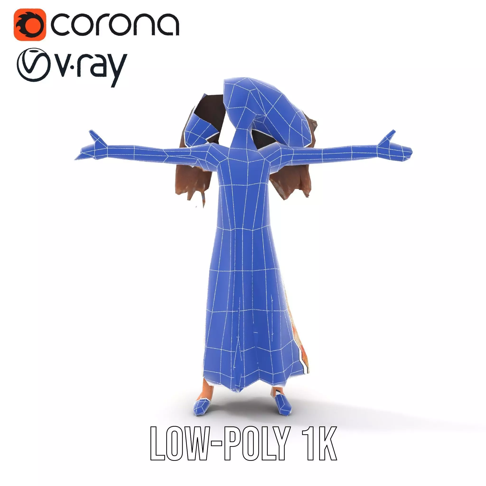 Curly Floral Dress model pack Low-poly 3D model_31