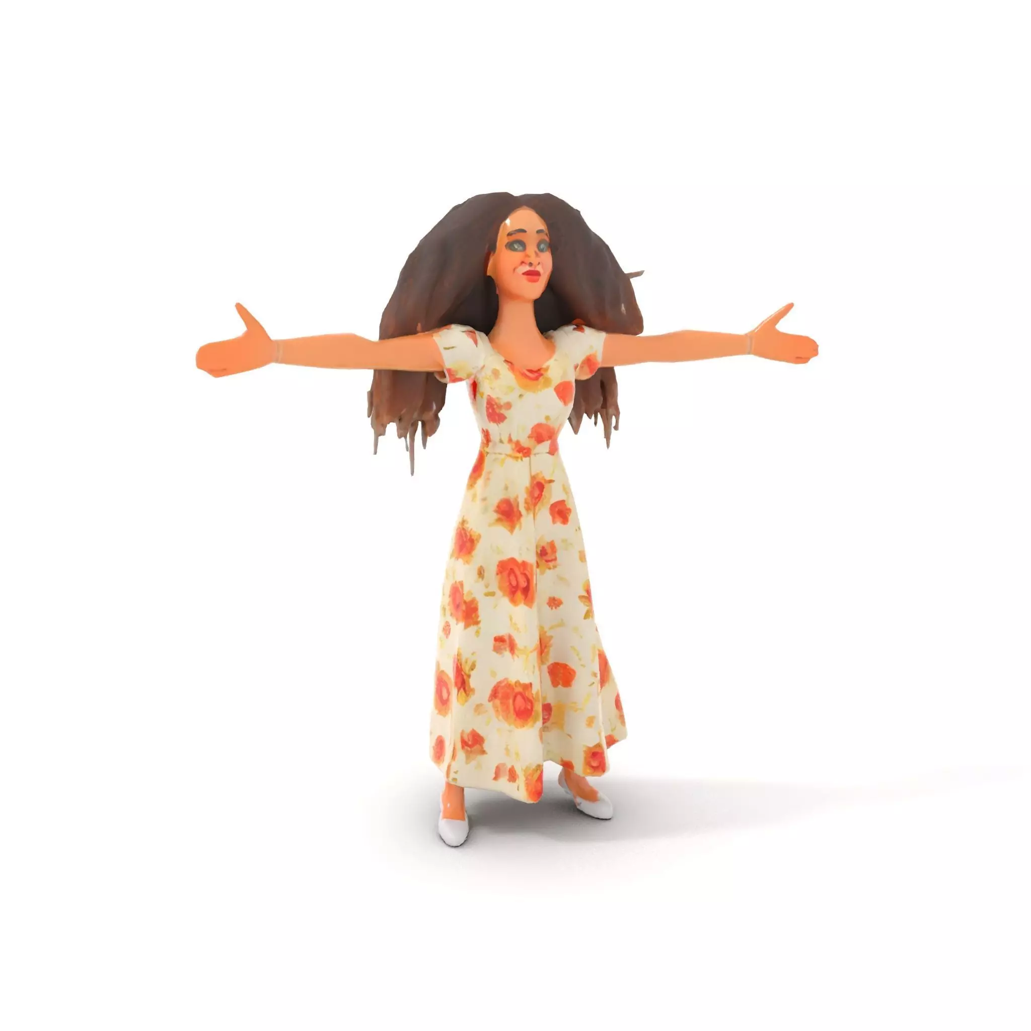 Curly Floral Dress model pack Low-poly 3D model_7