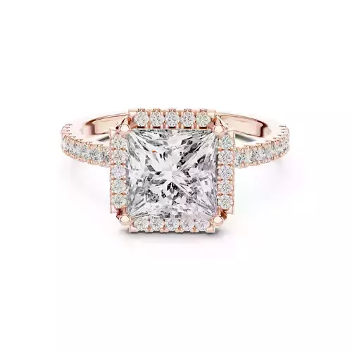 Princess Cut Diamond Engagement Wedding Ring 3DM STL Video