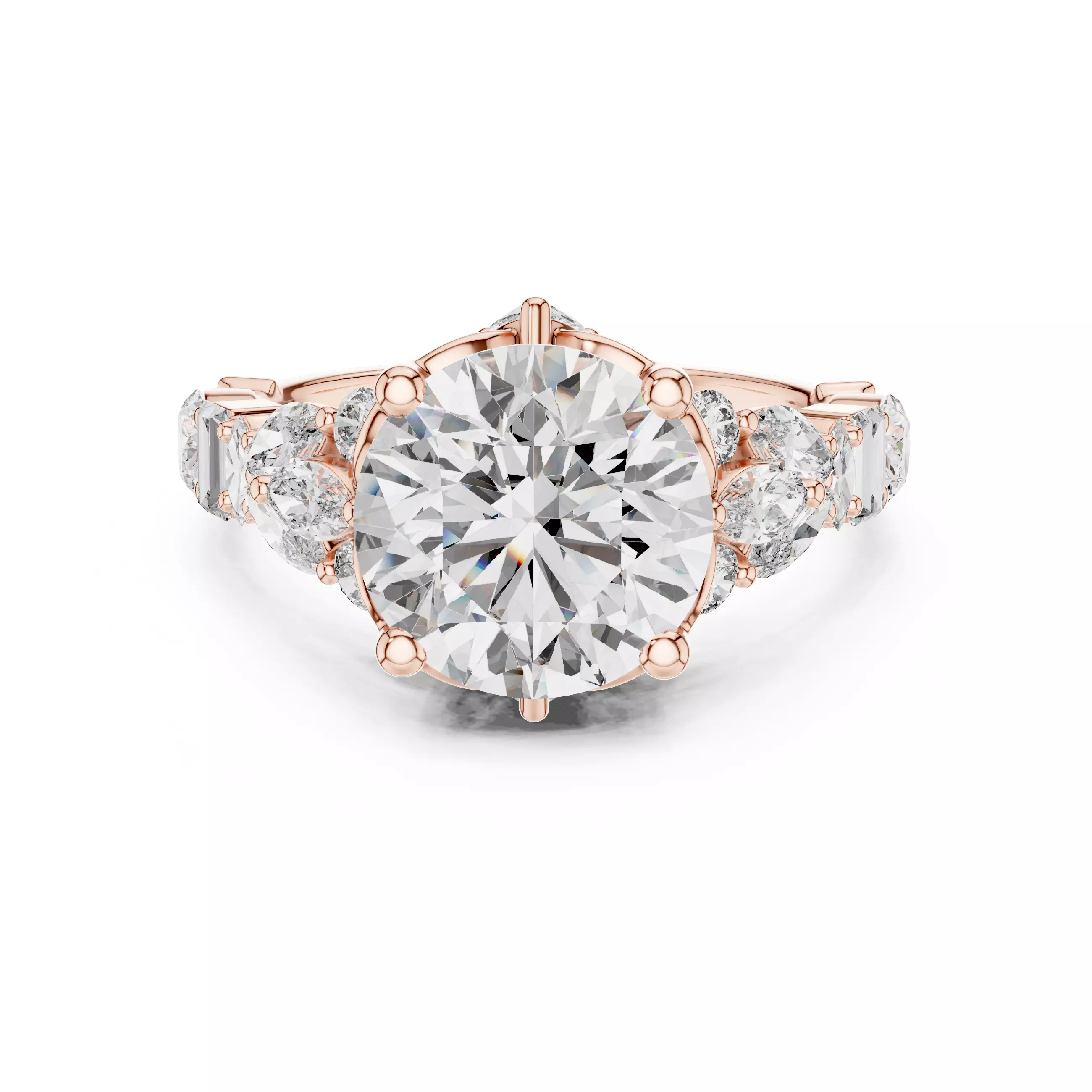 Marquise Baguette Oval Pear Cut Diamond Wedding Ring File Video 3D print model_0