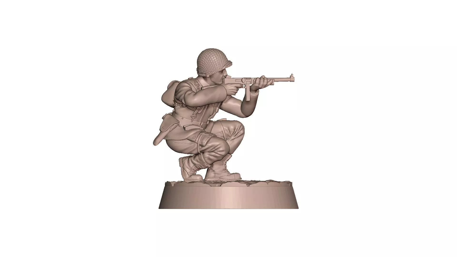 USA Soldier WW2 Bolt Action 3D print model_4
