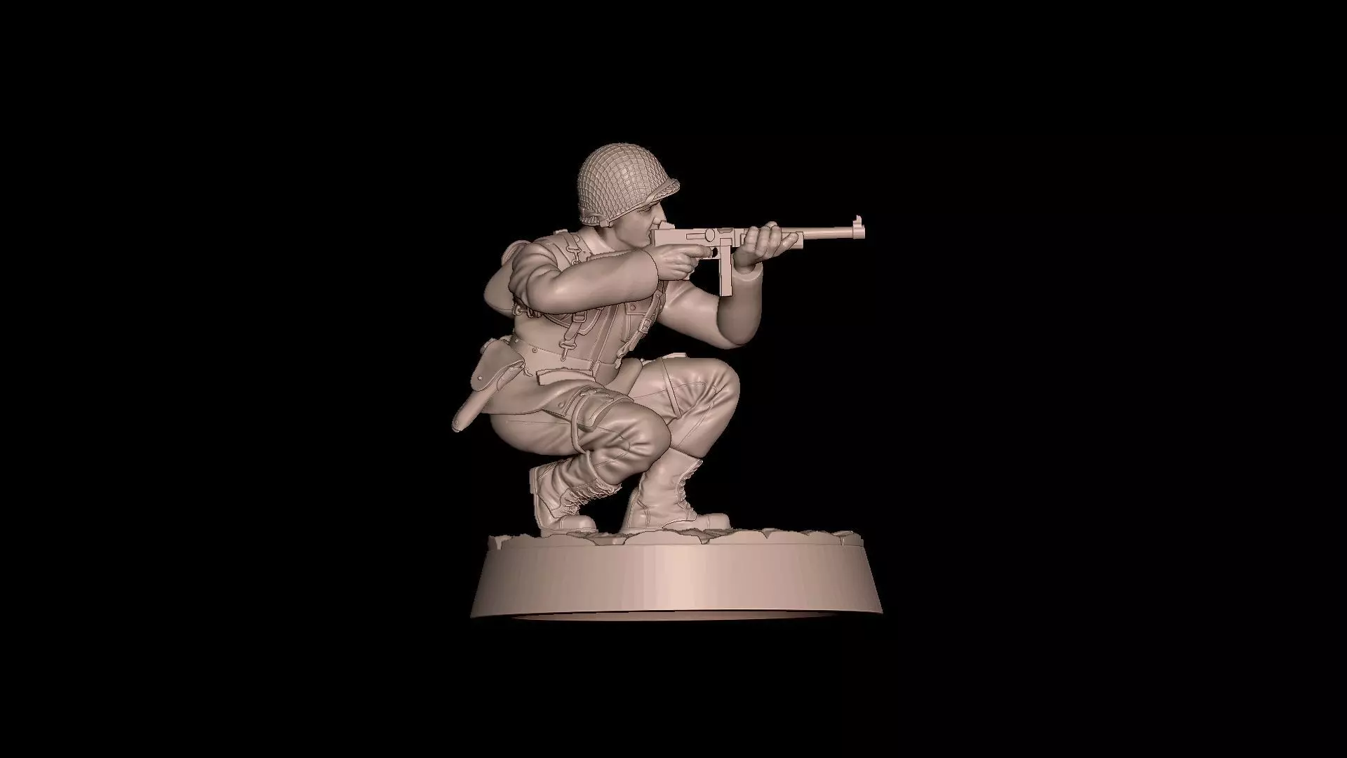 USA Soldier WW2 Bolt Action 3D print model_9