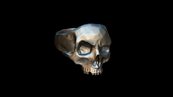 Realistic Skull Ring 3D print model 3D print model