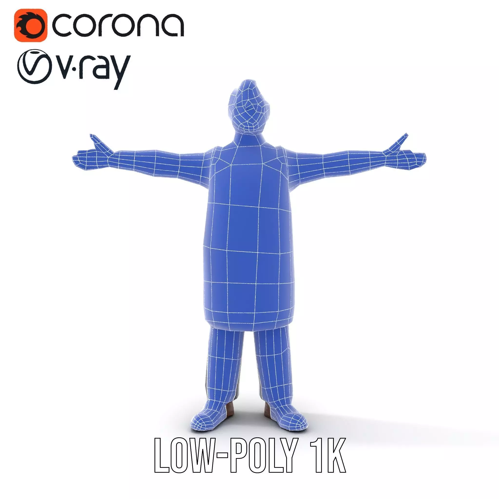 Friendly Grandpa Character model pack Low-poly 3D model_31