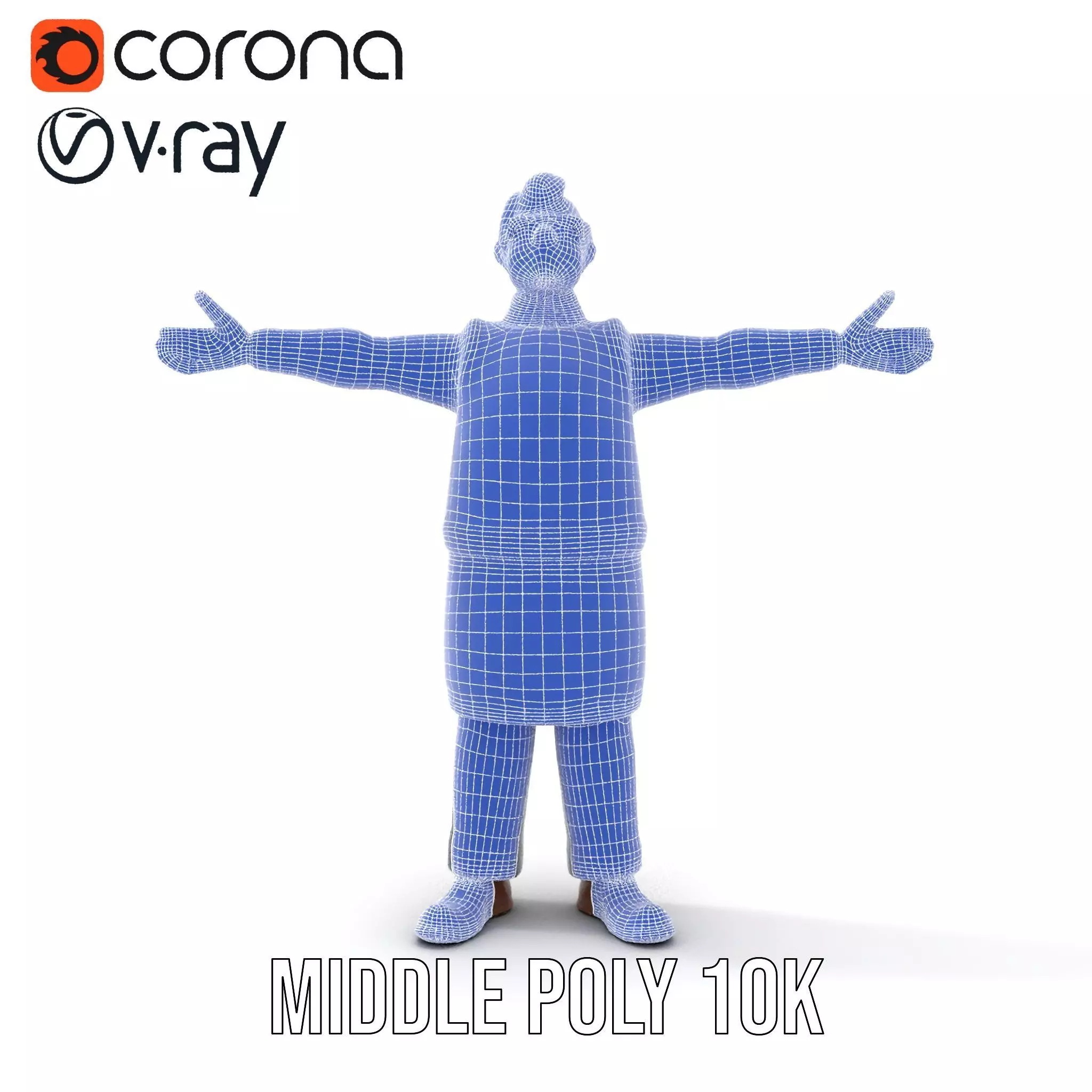 Friendly Grandpa Character model pack Low-poly 3D model_30