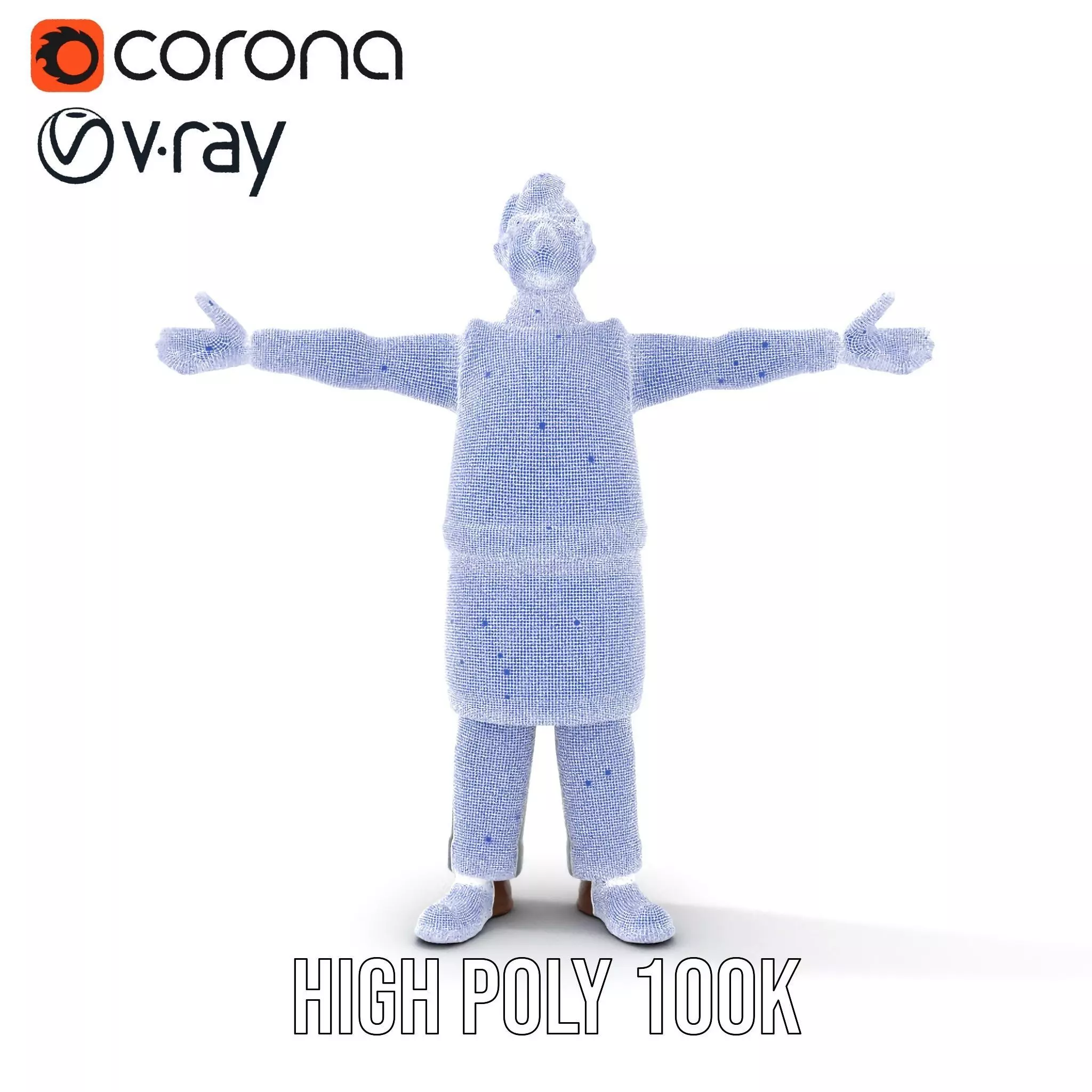 Friendly Grandpa Character model pack Low-poly 3D model_34