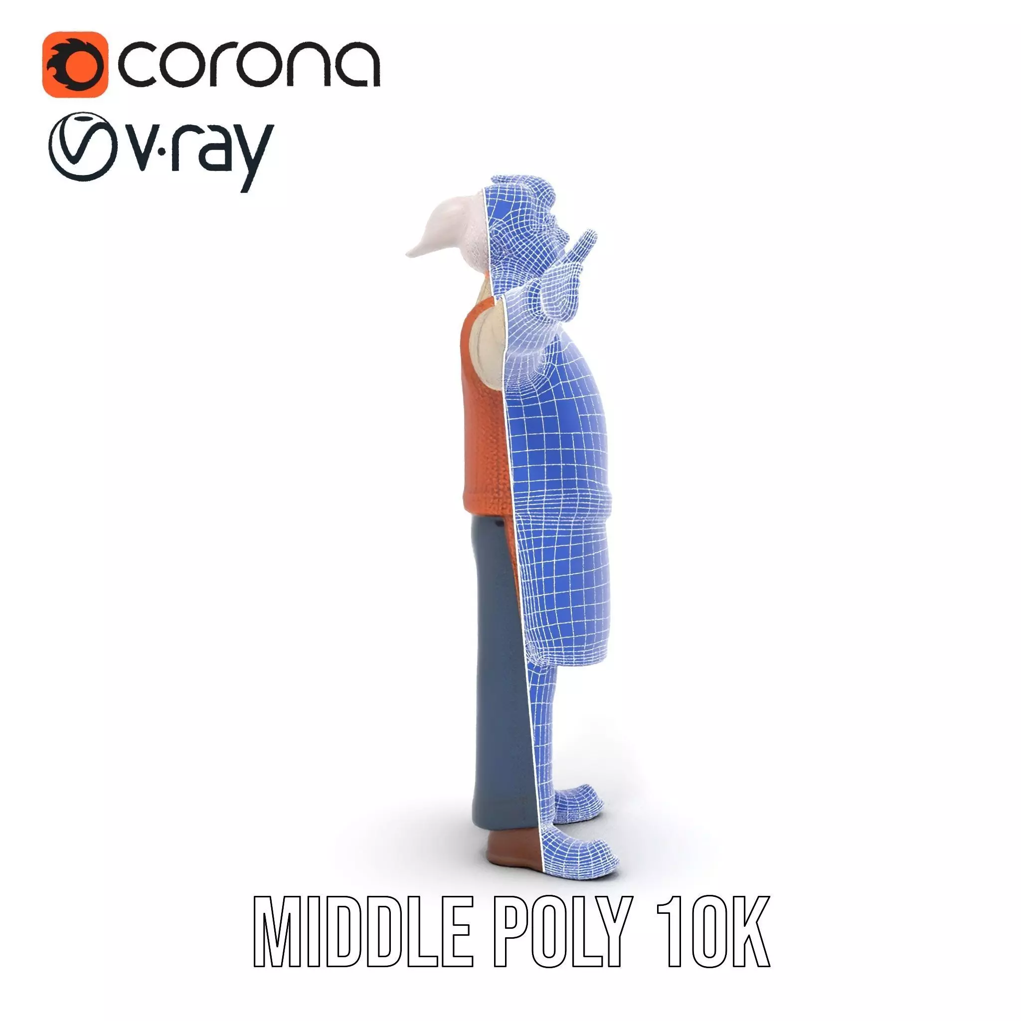 Friendly Grandpa Character model pack Low-poly 3D model_22