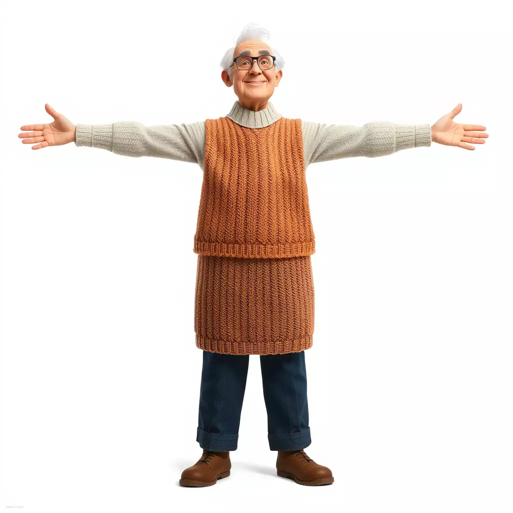 Friendly Grandpa Character model pack Low-poly 3D model_3