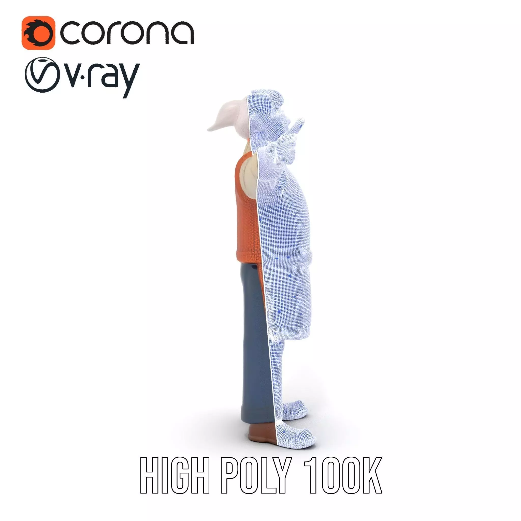 Friendly Grandpa Character model pack Low-poly 3D model_35