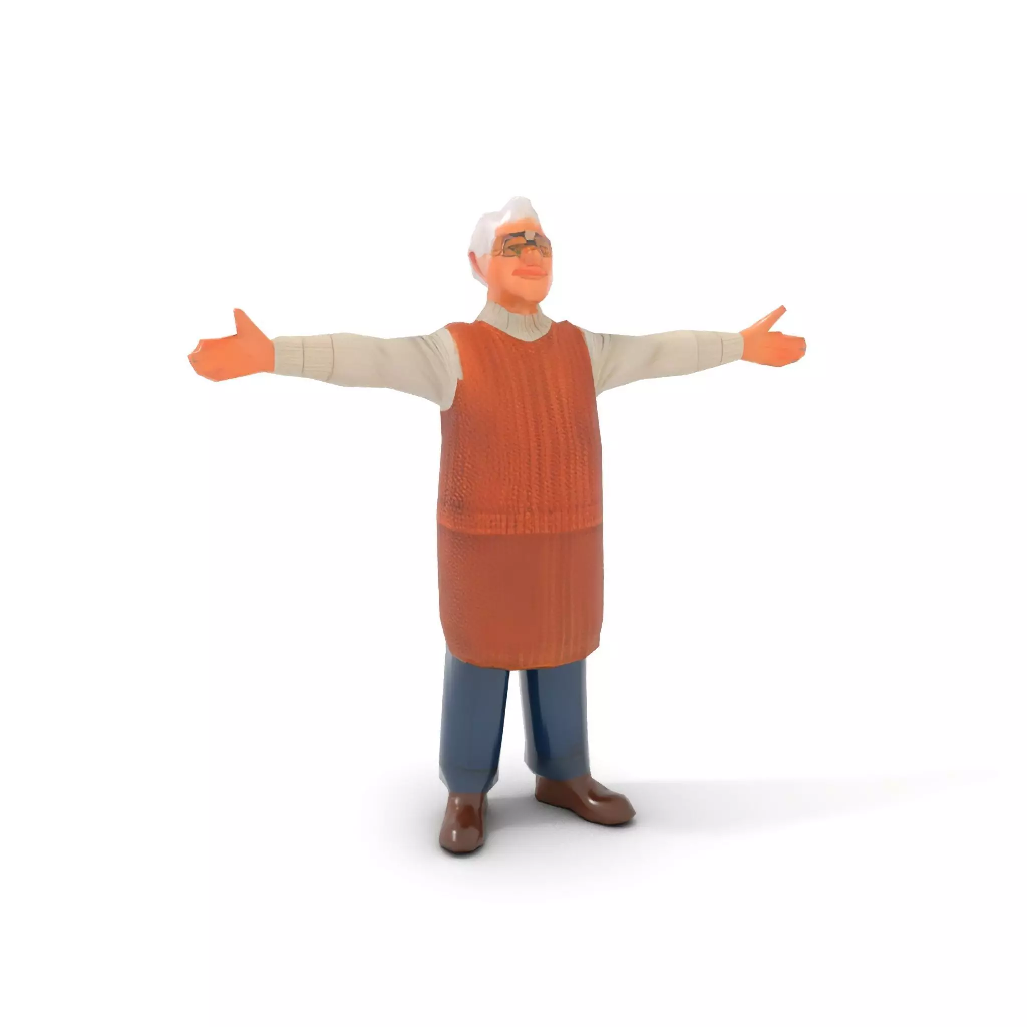 Friendly Grandpa Character model pack Low-poly 3D model_20