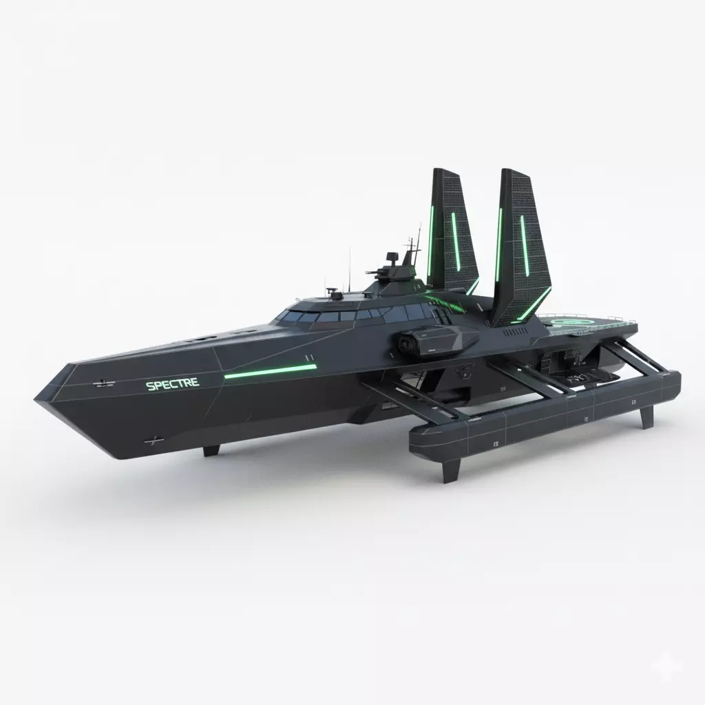 Spectre Stealth Boat 3D print model_0