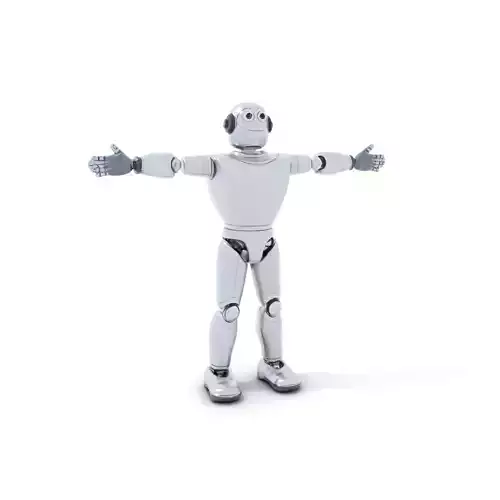 Silver Robot model pack Low-poly 3D model