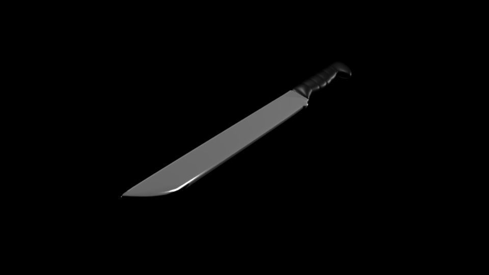 Machete knife 3D model_4
