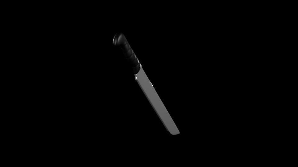 Machete knife 3D model_2