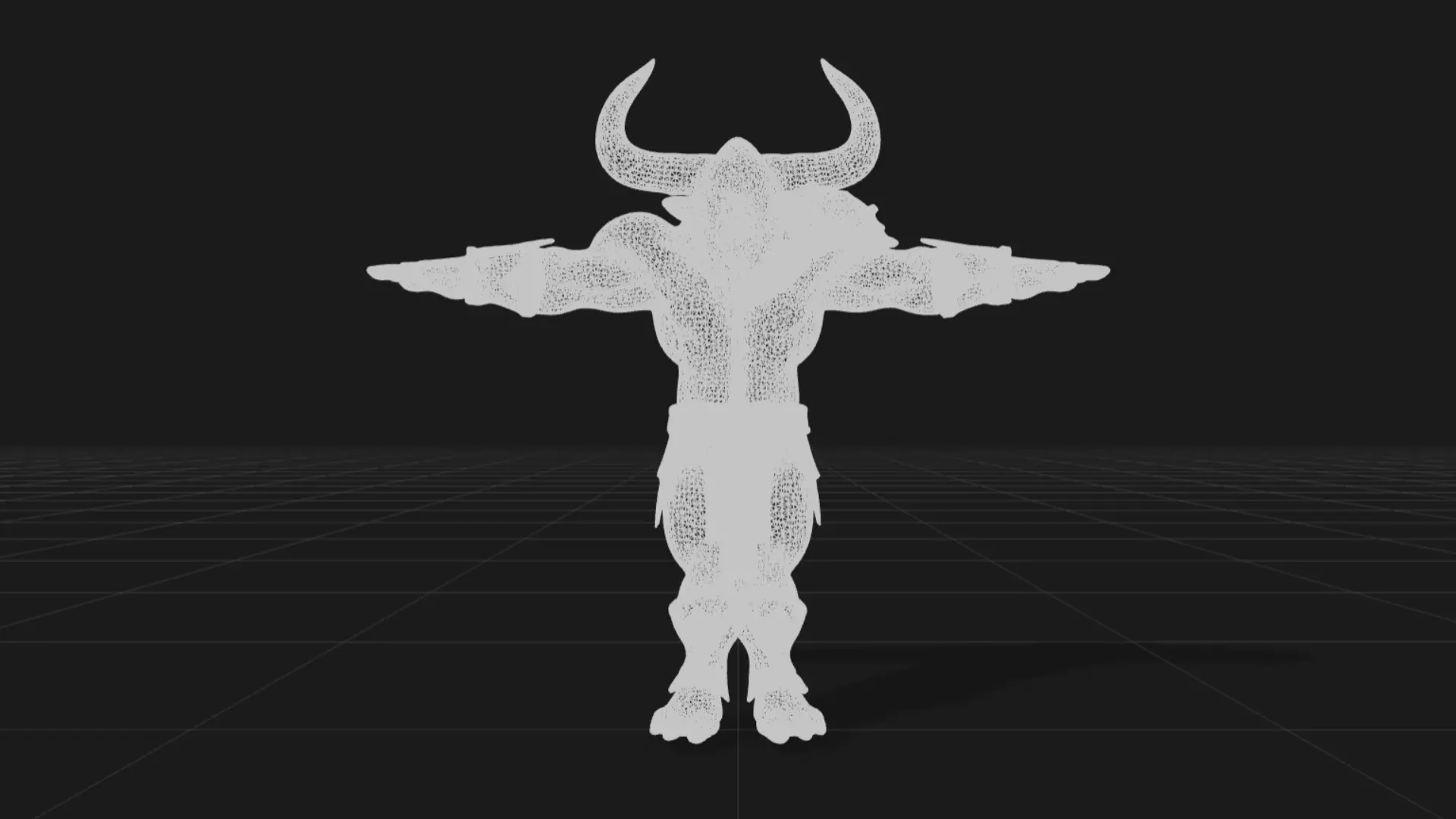 3D Minotaur Monster Character Low-poly 3D model_6