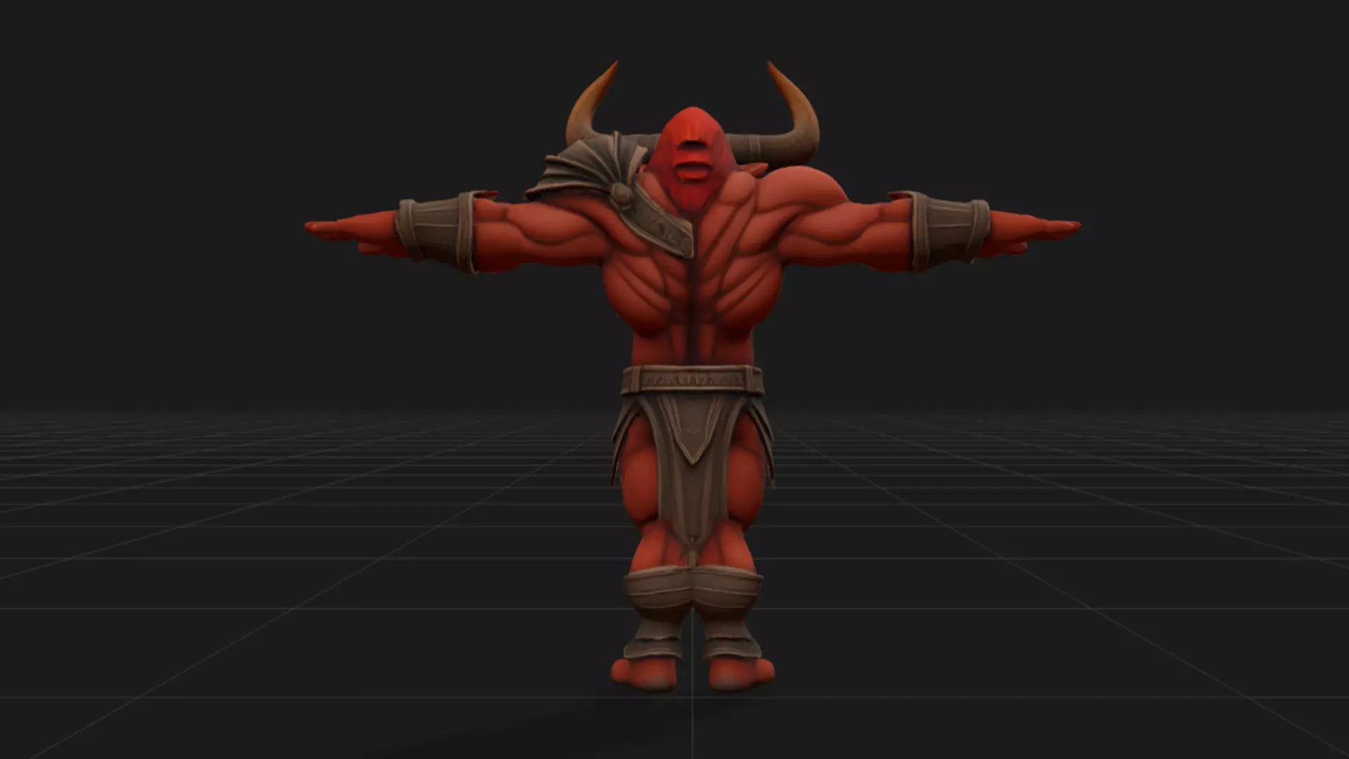 3D Minotaur Monster Character Low-poly 3D model_4