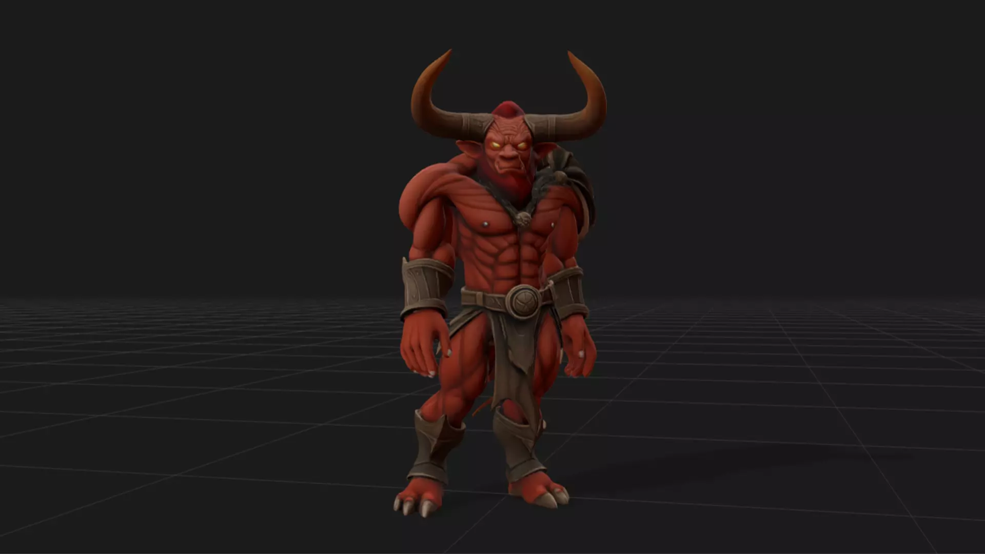 3D Minotaur Monster Character Low-poly 3D model_0