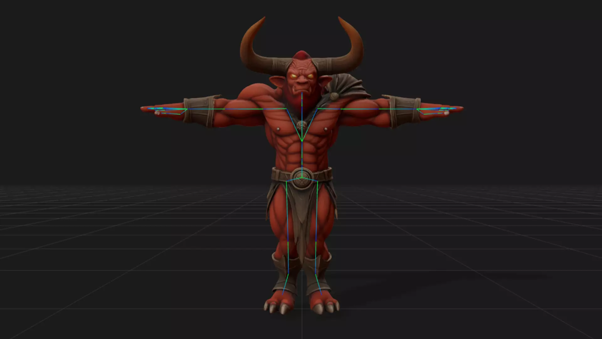 3D Minotaur Monster Character Low-poly 3D model_5