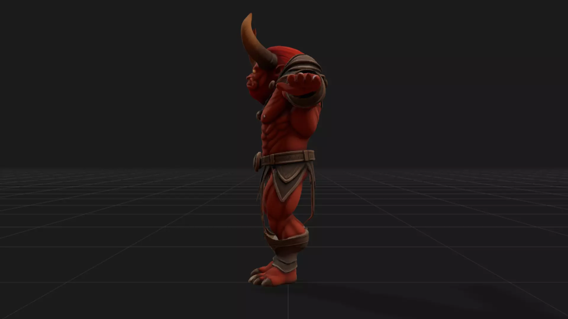 3D Minotaur Monster Character Low-poly 3D model_3