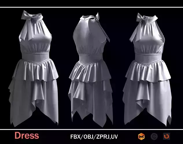 Fashion womens dress 3d model