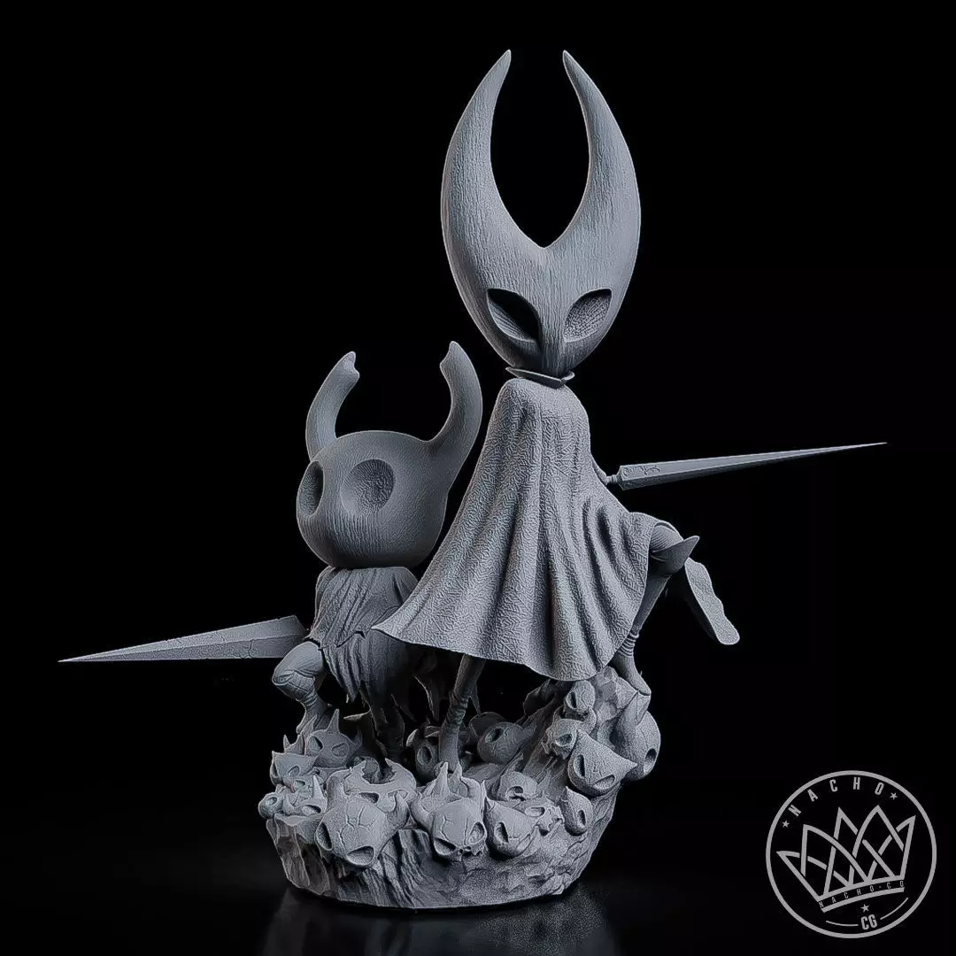 Fan Art - The Knight and Hornet from Hollow Knight and Silksong 3D print model_2